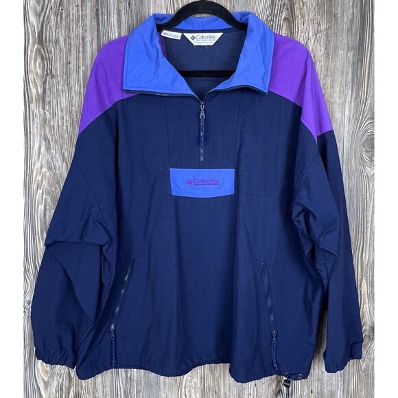 Columbia Quarter Zip Windbreaker Anorak Colorblock Pullover Jacket Women's XL/2X - Picture 1 of 14